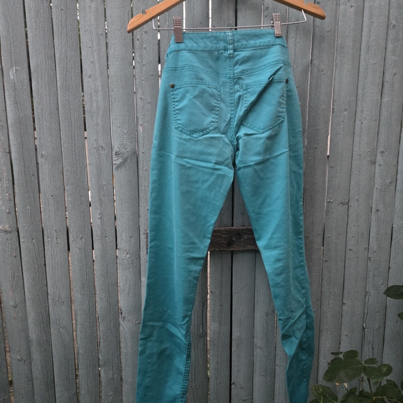 Love, Fire Turquoise Denim Pants - Picture 3 of 3